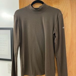 Alo Yoga Ribbed Mock Neck Long Sleeve in Espresso